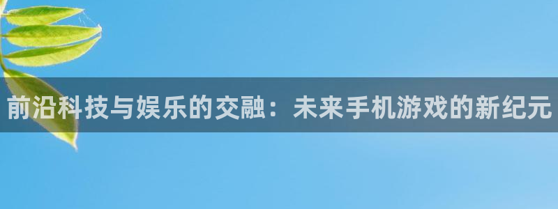 星欧娱乐的意思：前沿科技与娱乐的交融：未来手机游戏的新纪元